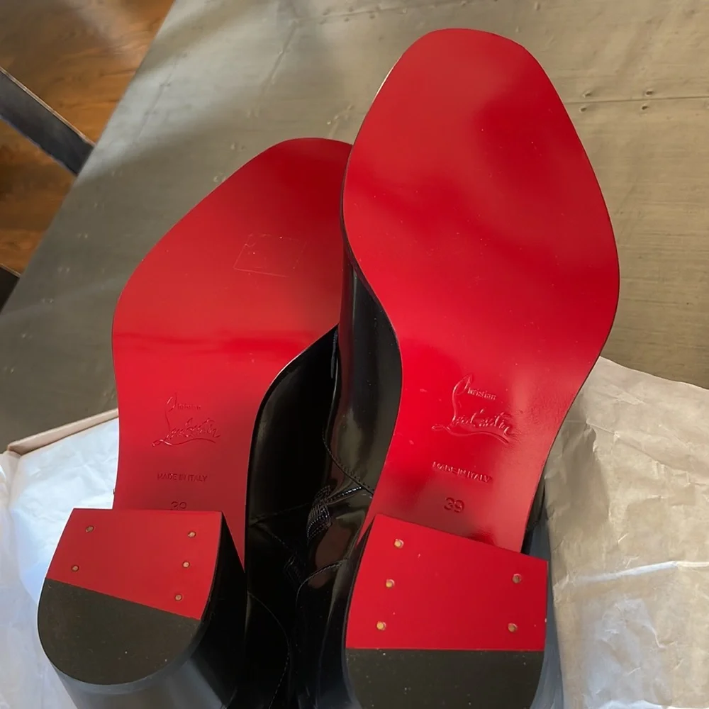 Christian louboutin mayerswing donna 55mm black classic boot bootie sz 39 - Picture 9 of 10